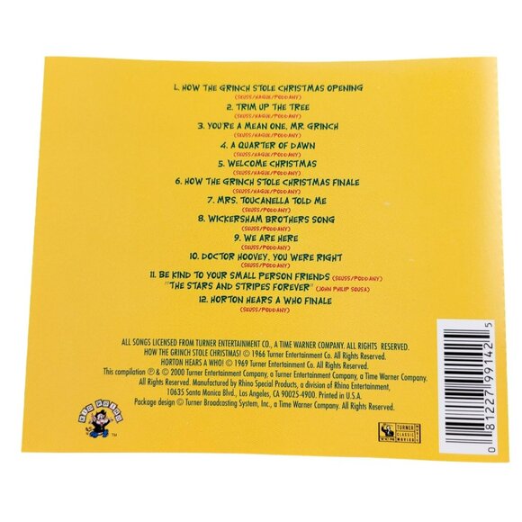 Dr. Seuss How The Grinch Stole Christmas - Original TV Sound Tracks CD - 37143cd - Picture 2 of 2